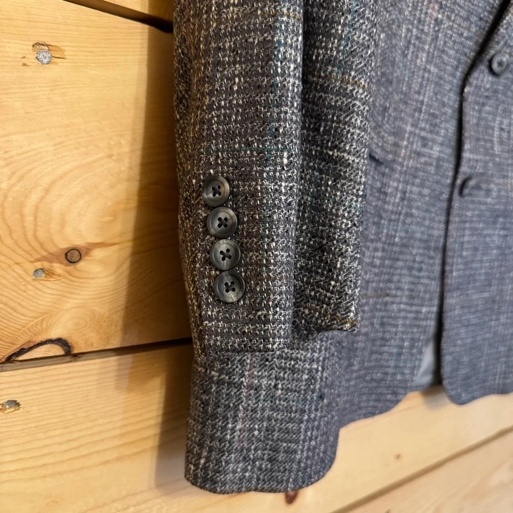 Austin Reed Mens Gray 100% Silk Vintage Blazer 46R Regent Street